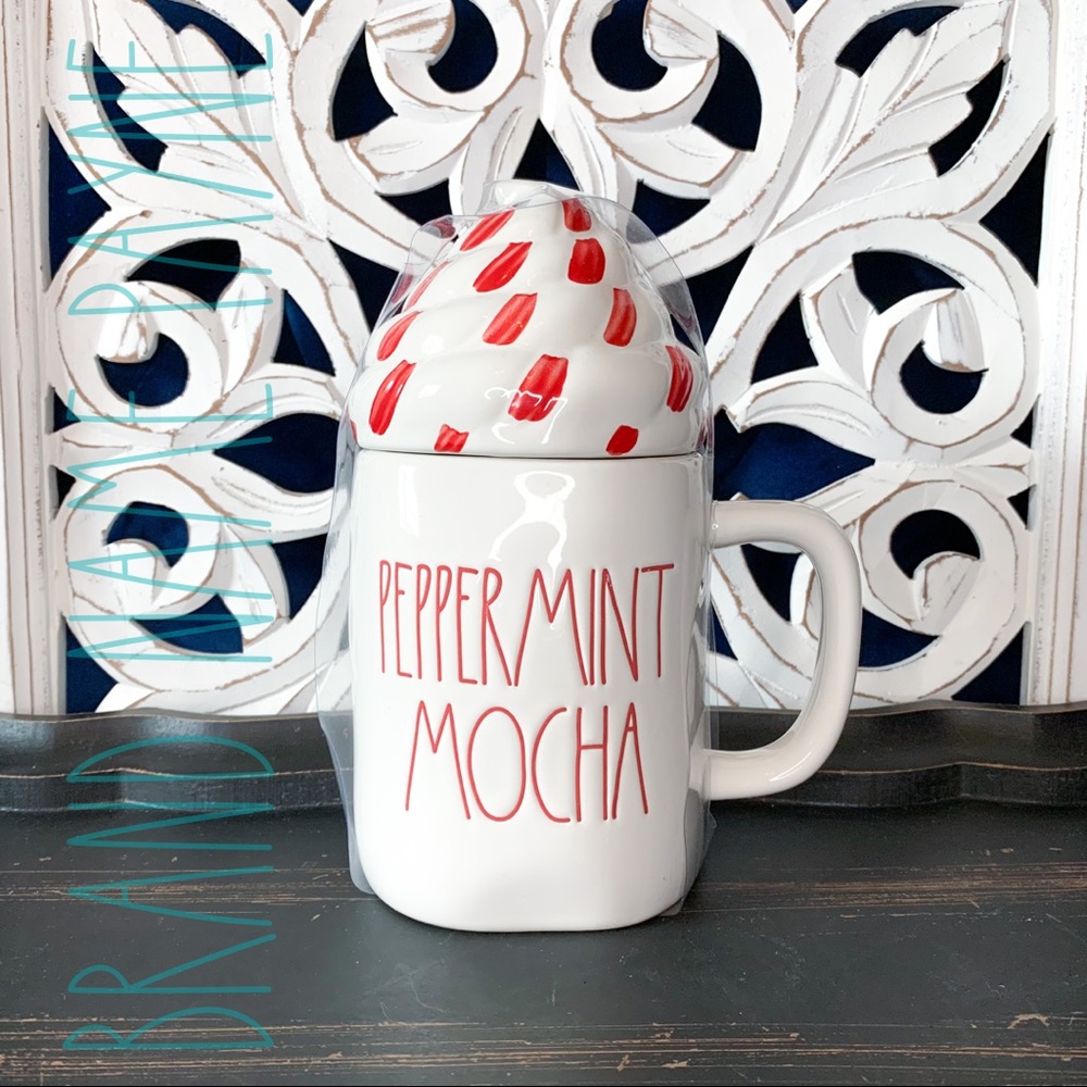 Rae Dunn Peppermint Mocha Mug with Topper